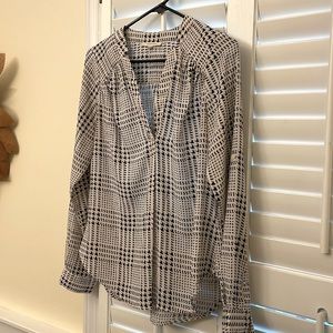 White dress shirt with herringbone pattern.